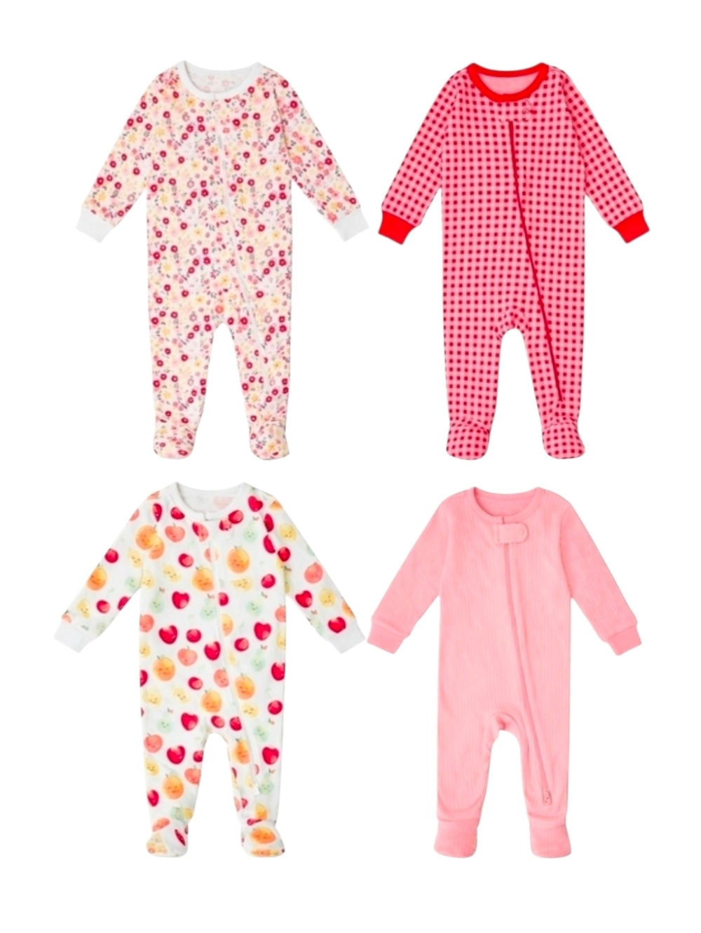 Member's Mark Baby 4 Pack Tight Fit Sleep & Play Footie Pj 12 Months New w/ Tags